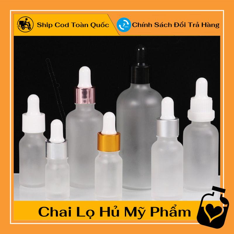 Lọ Chiết Serum Thủy Tinh Phun Mờ Cao Cấp Nắp Bóp Nhỏ Giọt 5Ml,10ML Dùng Chiết Mỹ Phẩm, Tinh Chất , phụ kiện du lịch