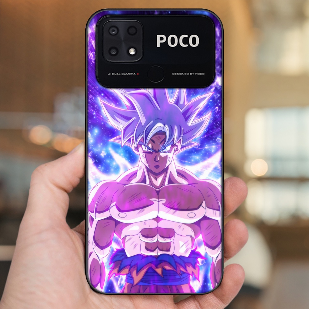 Ốp lưng Xiaomi Poco C40 viền đen in hình Goku Dragon Ball