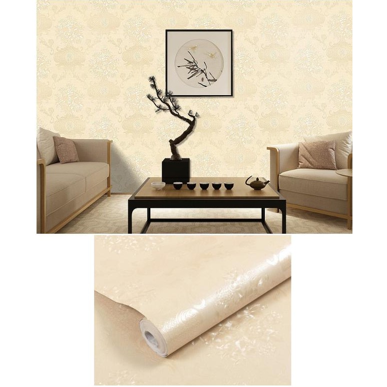 Decal giấy dán tường hoa văn đức VÀNG khổ 60cm keo sẵn (giấy dày, giá 1m dài)