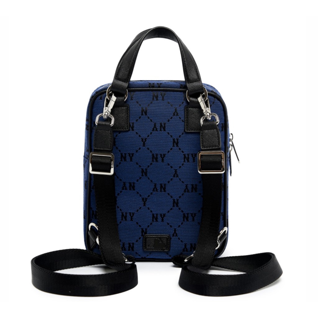 Balo mini MLB backpack monogram xanh Ny