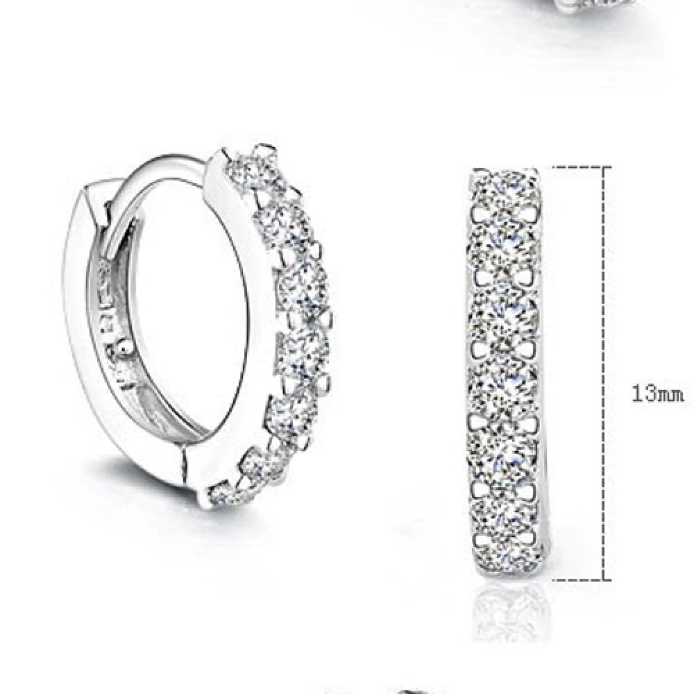 Khuyên Tai Tròn Mạ Bạc Thanh Lịch Thời Trang Cho Nữ