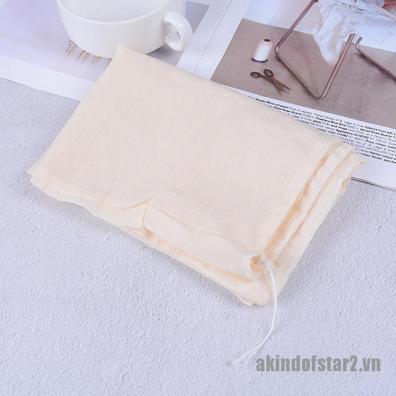Túi lọc trà/cà phê/sữa đậu nành bằng cotton có thể tái sử dụng thiết kế rút dây tiện dụng