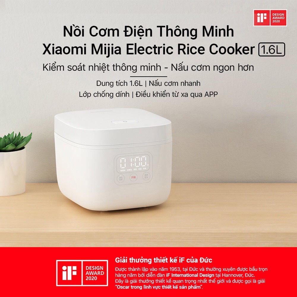 Nồi Cơm Điện Xiaomi Mijia 1,6 L Kết Nối App Mihome Chính Hãng FullBox