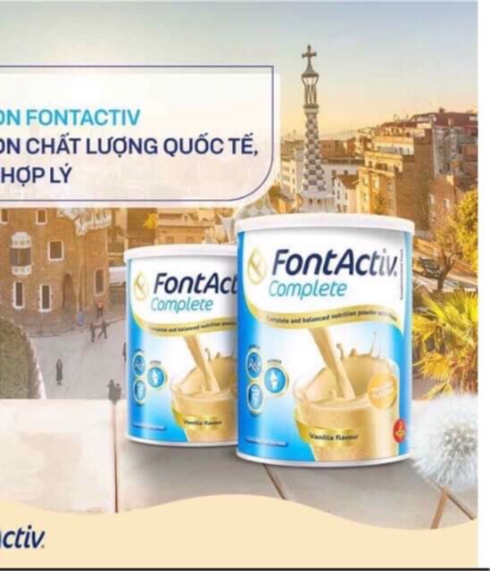 FontActiv Complete (Tây Ban Nha)(sữa bột cho người ốm cần phục hồi, mắc chứng chán ăn mệt mỏi, cần bổ sung dinh dưỡng)