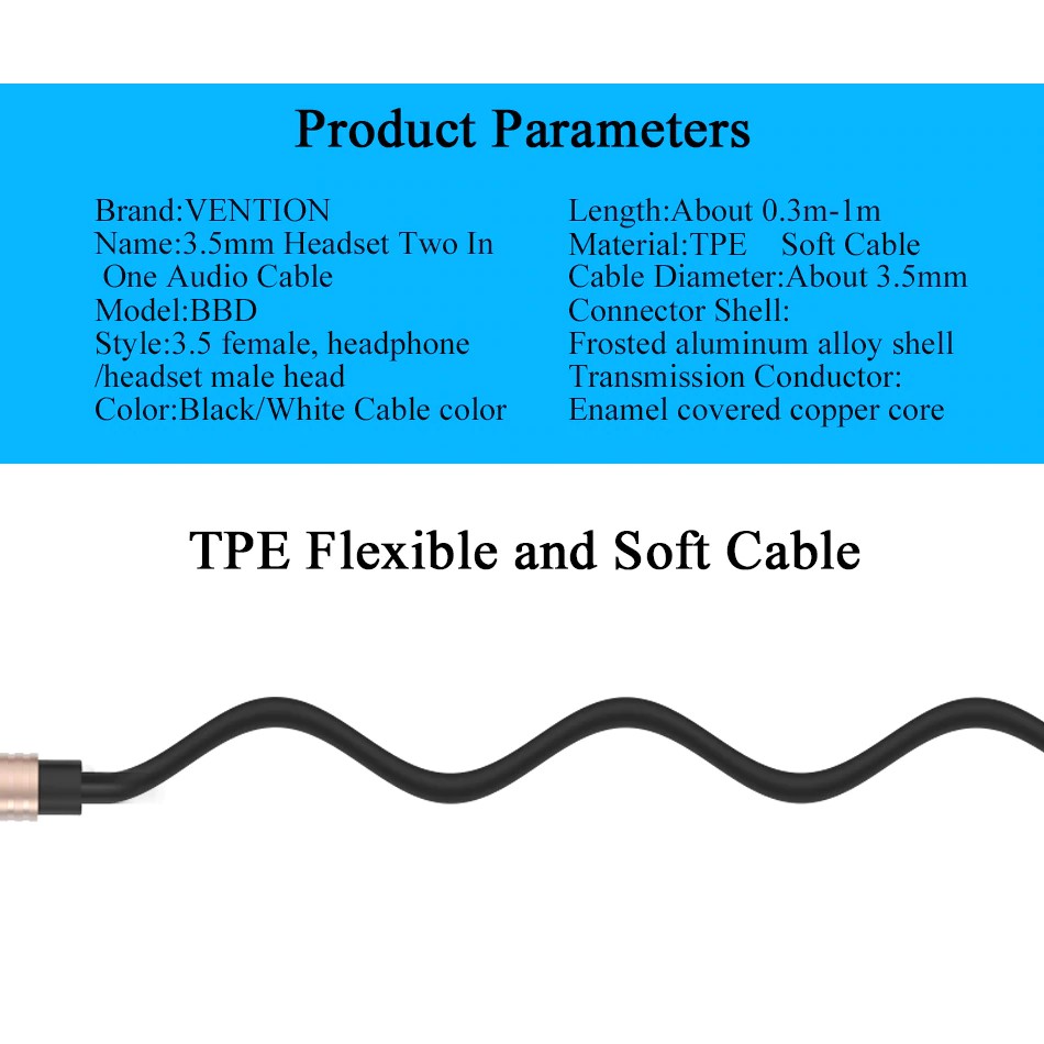 Cáp chia chữ Y chia âm thanh Aux lỗ cắm 3.5mm sang đầu cắm 3.5mm chất lượng cao