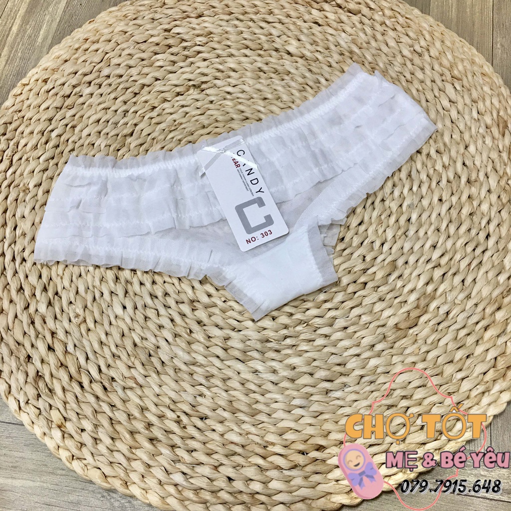 Quần Lót Bé Gái, Quần Chip Nữ Tuổi Teen lưới xếp tầng nơ dễ thương (35-45kg)