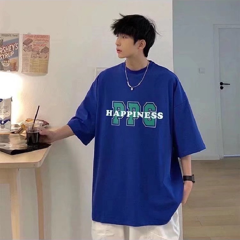 Áo Thun Tay Ngắn Dáng Rộng In Chữ Phong Cách Hip Hop Hàn Quốc Thời Trang Mùa Hè Cho Nam Giới Có Size M-5XL