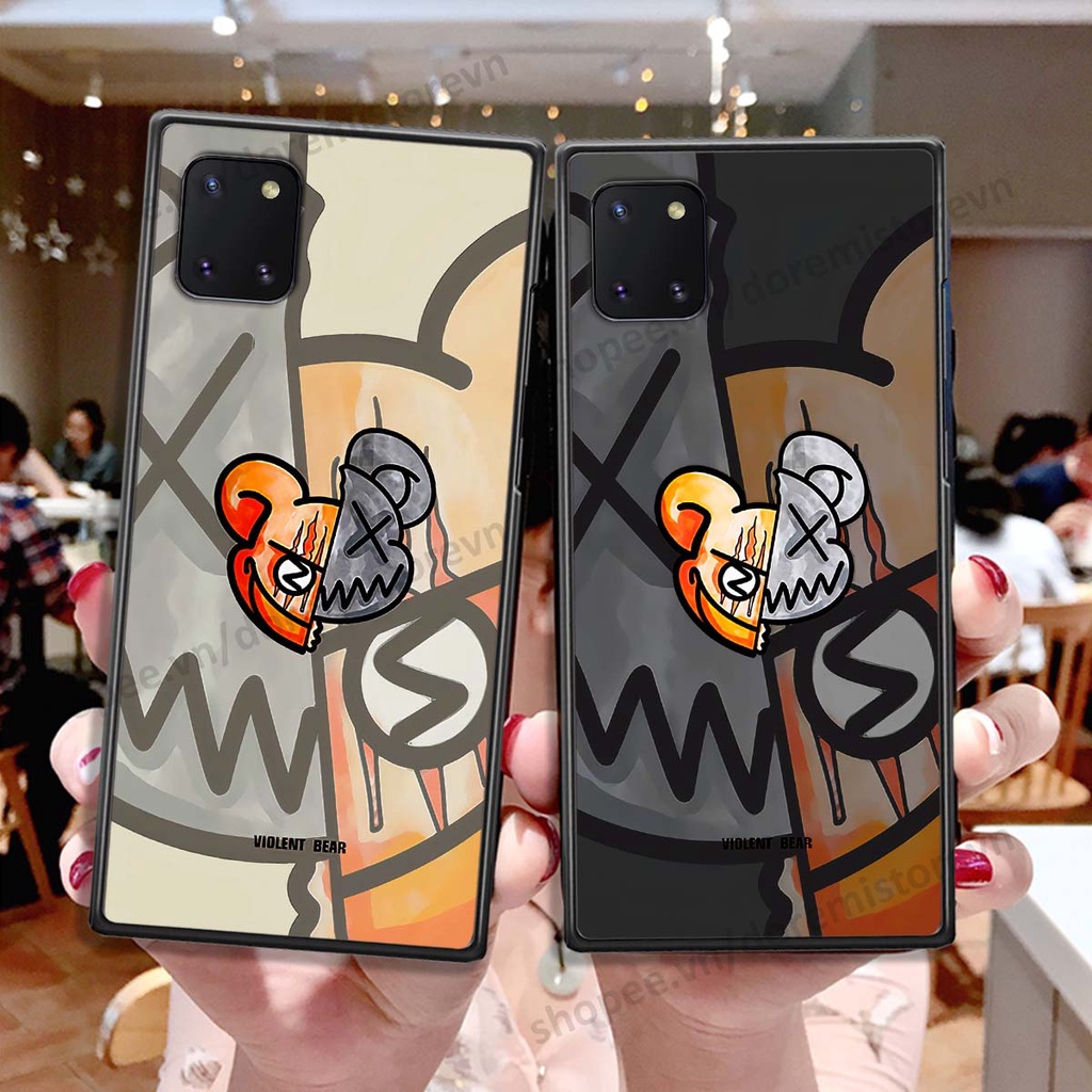 Ốp lưng Samsung Note 10 Lite hình kaws, kith, bear brick nổi 3D phong cách độc đáo