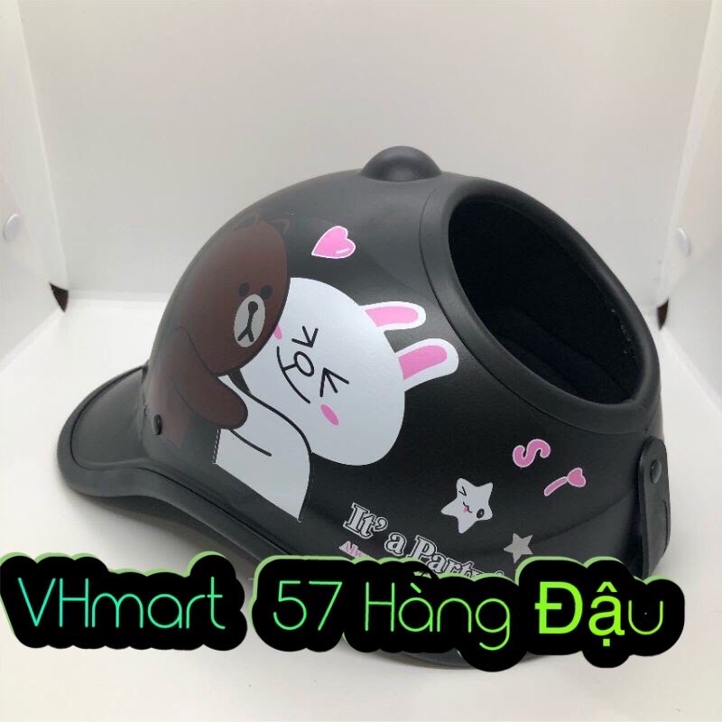 Mũ bảo hiểm lưỡi trai khoét lỗ dành cho phụ nữ búi tóc, buộc tóc cao