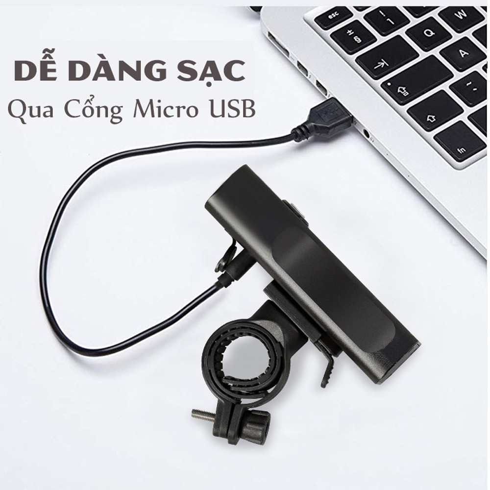 Bộ Đèn Pha Trước Xe Đạp Có Sạc USB Siêu Sáng Cao Cấp Chống Nước và Đèn Hậu Phía Sau Dành Cho Xe Đạp Địa Hình, Xe Đạp Thể