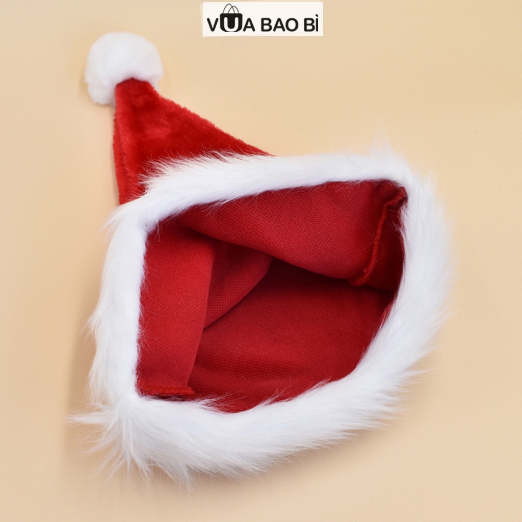 Mũ ông già Noel phụ kiện Giáng sinh cho người lớn/ trẻ em vải nỉ nhung chất liệu đẹp VUABAOBI