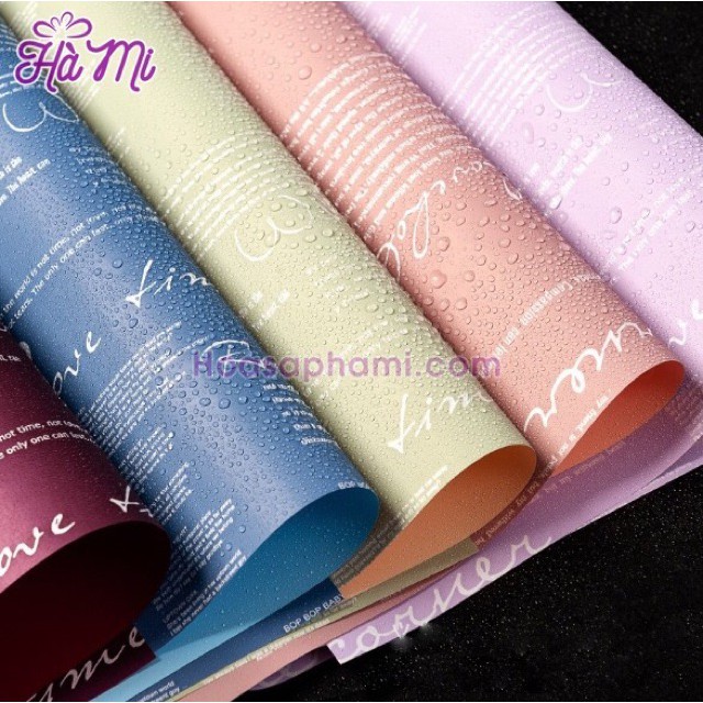 20 tờ giấy gói hoa cao cấp MIKA 2 mặt in chữ sang choảnh