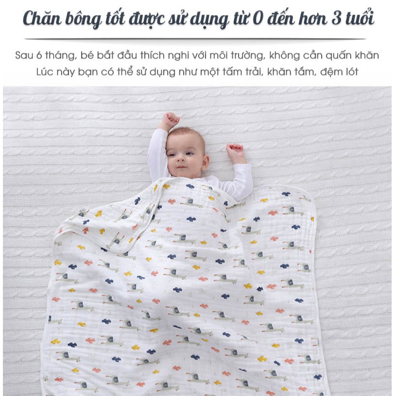 [Mã MKBCHI5 giảm 10% đơn 600K] Khăn quấn cho bé sơ sinh Chilux bằng cotton, mềm mịn, giúp bé ngủ ngon giấc hơn
