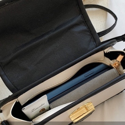 Túi đeo vai IELGY hình bầu dục màu sắc tương phản thời trang xuân hè