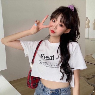Áo Croptop (crt) nữ cổ tròn 🦋FREESHIP🦋 in chữ, chất đẹp (Có ảnh và video thật)