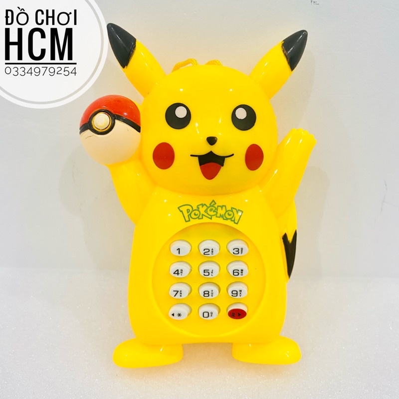 [RẺ ĐẸP] Đồ chơi điện thoại cầm tay Pikachu dùng pin có tiếng vui nhộn dành cho bé thích khám phá hoạt hình Pokemon