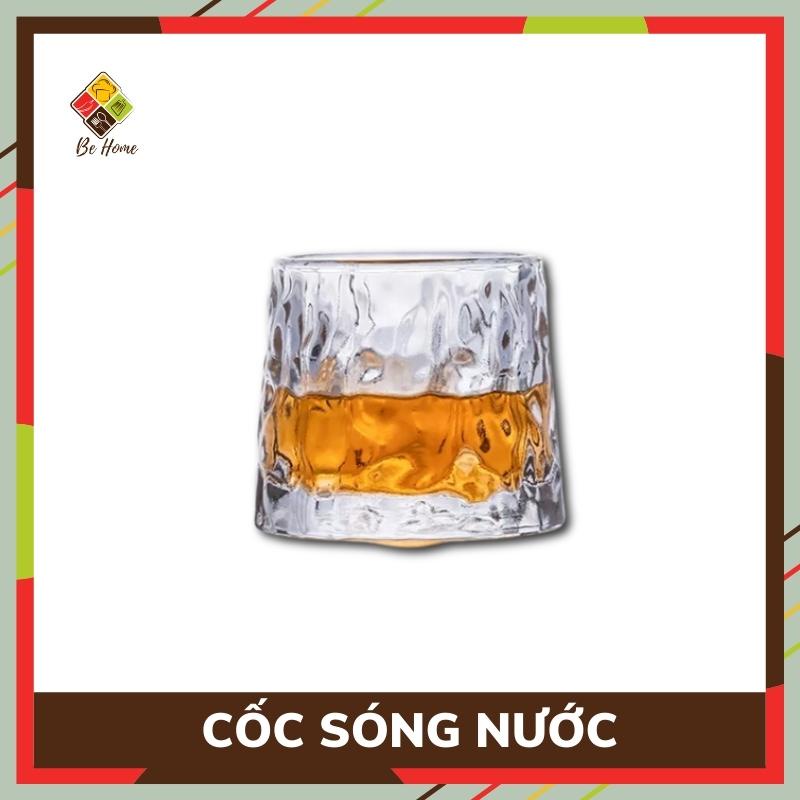 Ly thủy tinh cốc cao cấp đế lồi BEHOMEMALL ly rượu ngoại họa tiết hiện đại [Bộ 6 Cốc]