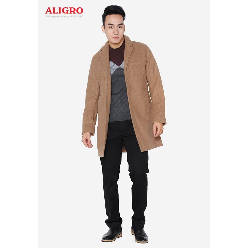 Áo khoác măng tô dạ nam aligro dáng dài MT2