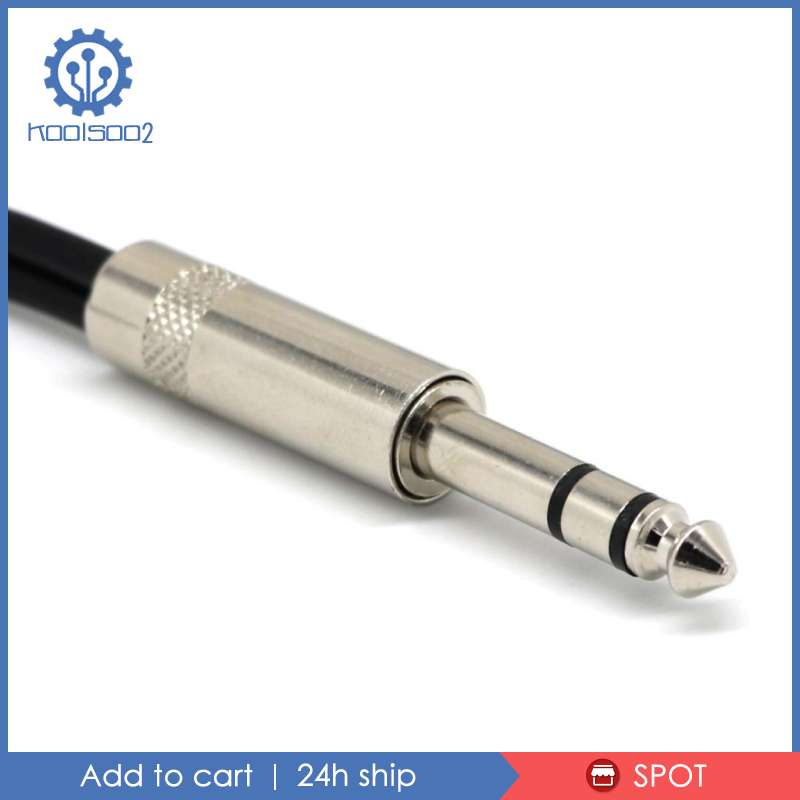 6.35mm Stereo Plug / Male to Dual 1/4'' 6.35mm Jack /Female Splitter Adapter
