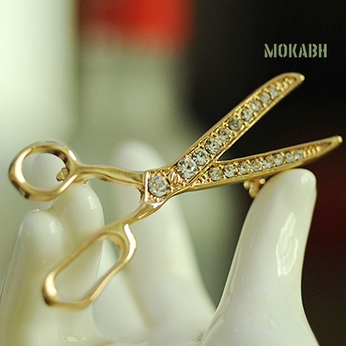 [Ghim Cài Áo &amp; Ghim Cài Hình Cây Kéo Mạ Vàng Đính Kim Cương Giả Đáng Yêu Làm Quà Tặng Giáng Sinh Tốt Nhất