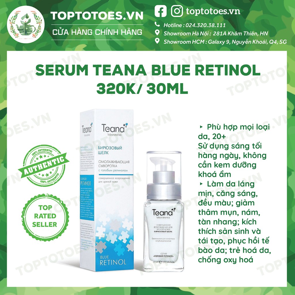 Serum Teana Blue Retinol cho da căng sáng, láng mướt, trẻ hoá da
