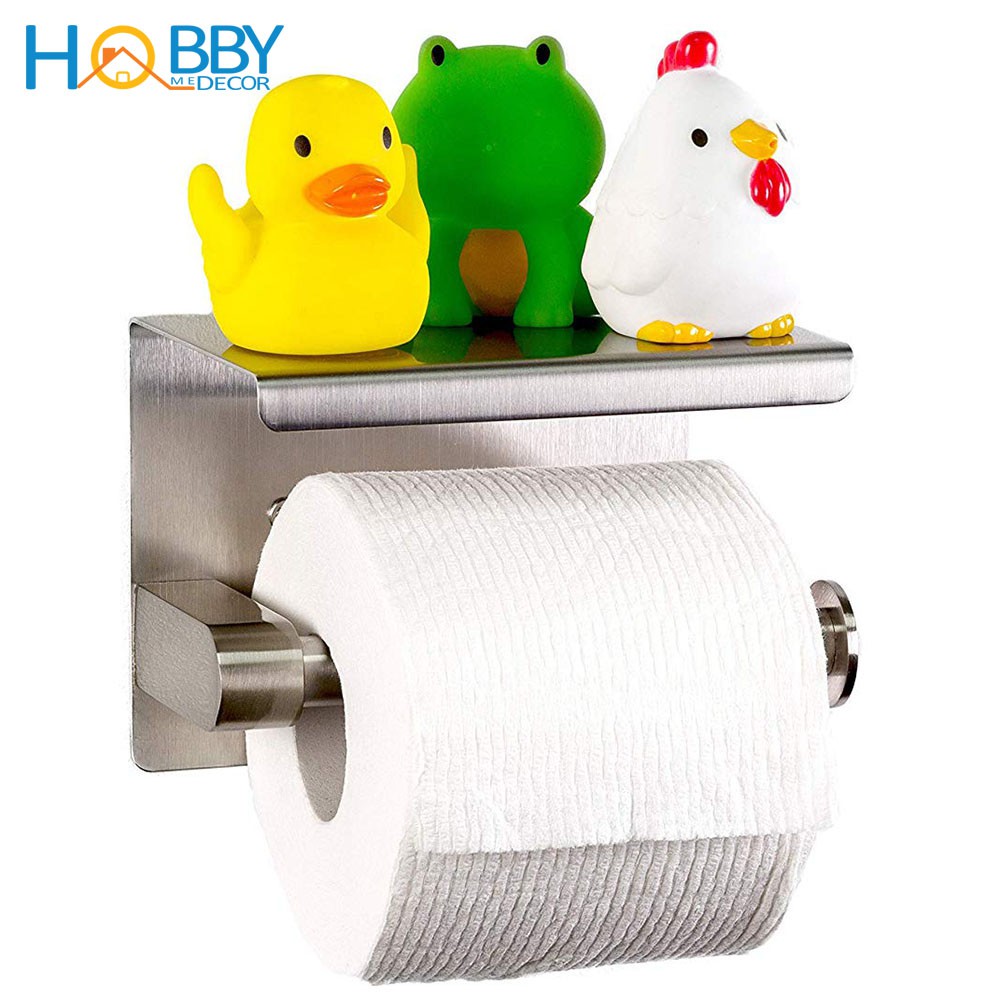 Kệ đựng giấy vệ sinh toilet dán tường HOBBY HOME DECOR G3 - chuẩn Inox 304 không rỉ sét - có kèm keo dán và đinh ốc