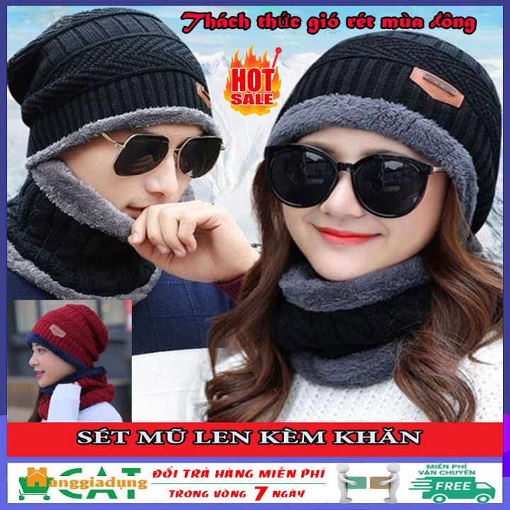 [Xả hàng] Set Mũ len kèm khăn quàng cổ Hàn Quốc