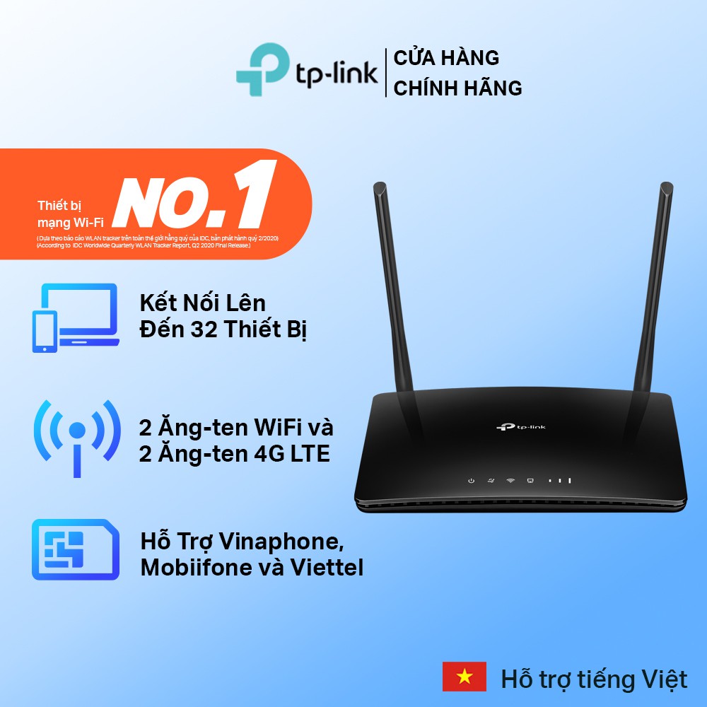 [Mã 11ELSALE hoàn 7% xu đơn 300K] Bộ Phát Wifi Di Động TP-Link TL-MR6400 4G LTE Chuẩn N 300Mbps