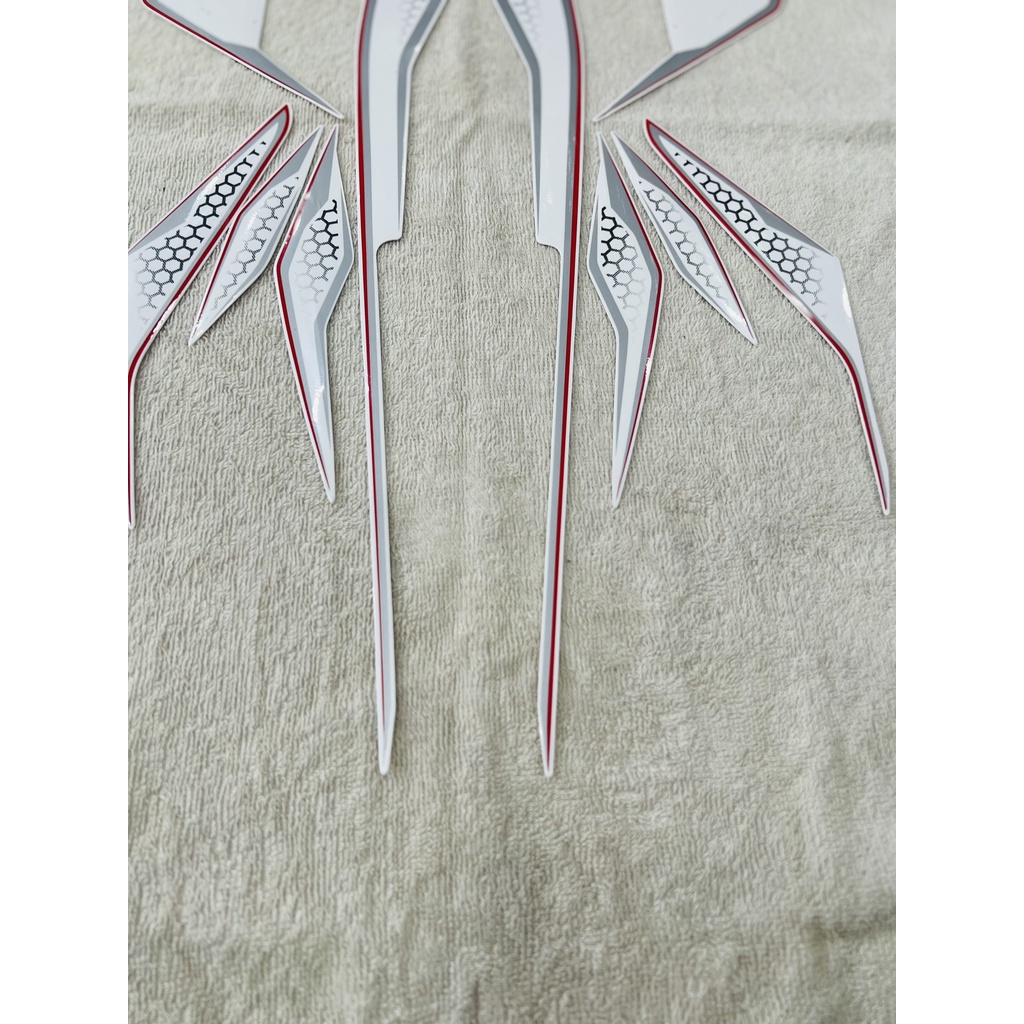 Bộ tem decal dán xe máy Honda Air Blade 2019 màu trắng zin thái siêu đẹp