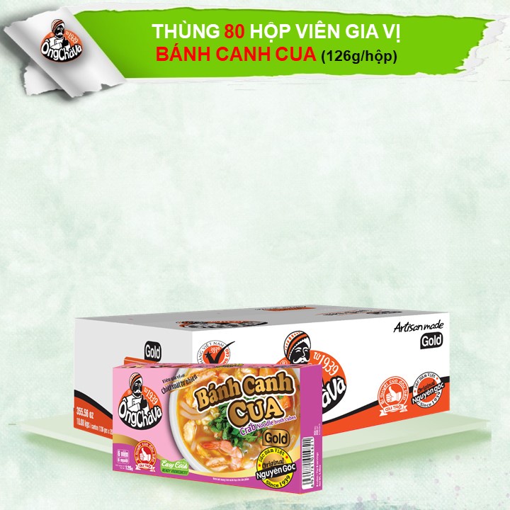 Thùng Viên Gia Vị Bánh Canh Cua Gold 126gram Ông Chà Và 80 Hộp Siêu Tiết Kiệm Dễ Dùng Và Tiện Lợi Thích Hợp Cho Quán Ăn