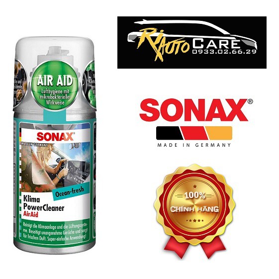 Chai Khử Mùi Và Làm Sạch Dàn Lạnh Dạng Hơi Hương Đại Dương Sonax Car A/C cleaner Ocean-fresh 323600