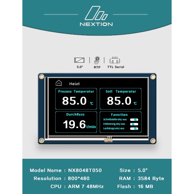 Màn hình TFT LCD 5 Inch NX8048T050của Nextion