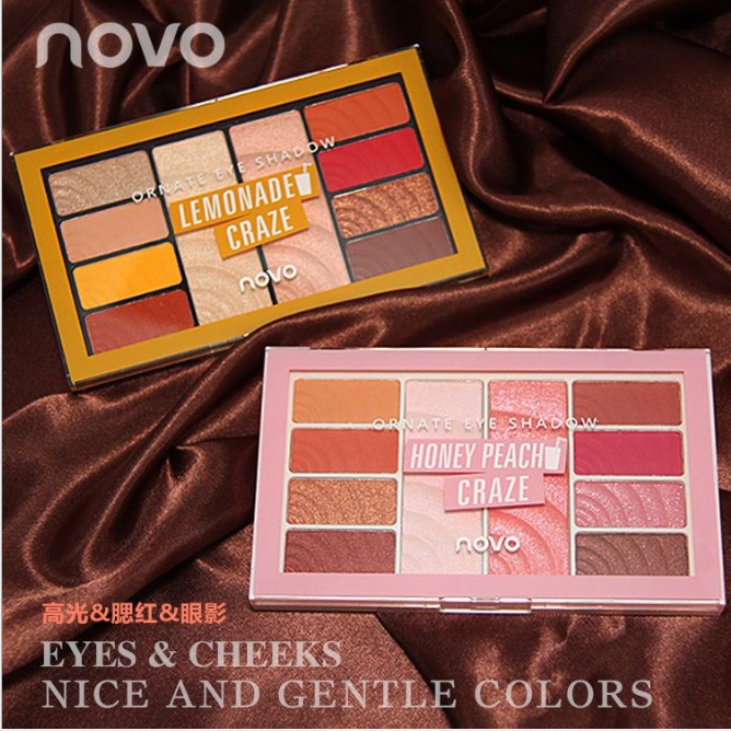 Bảng phấn mắt má hồng và highlight Novo Ornate Lemonade Craze mềm mịn da