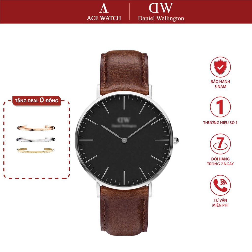Đồng hồ Nam Daniel Wellinton Classic St Mawes dây da - 40mm DW00100130