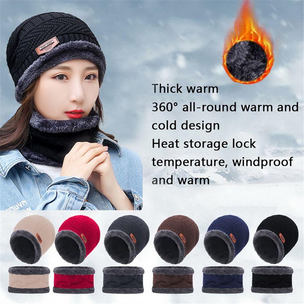 Mũ beanie Kiêm Khăn Choàng Cổ Mềm Mại Giữ Ấm Cho Nam Và Nữ