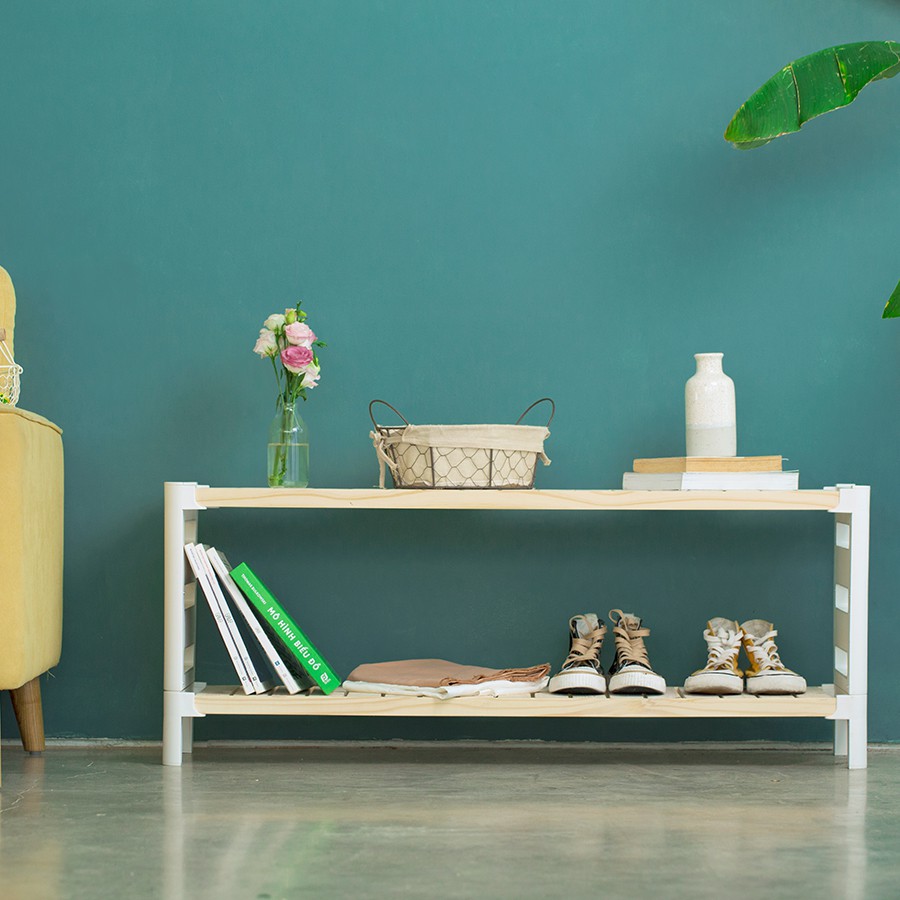 Kệ giày bằng gỗ thông nhật - 2 . 3 tầng 100 cm