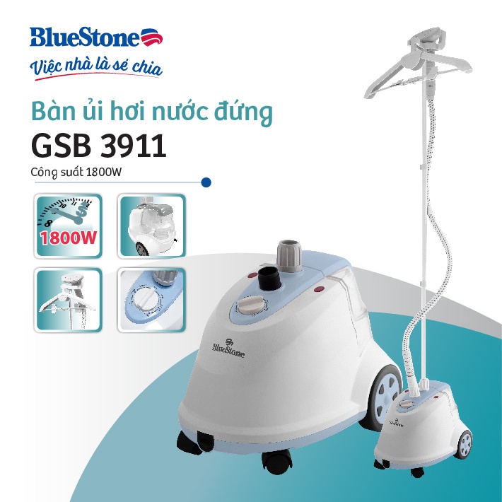 [Mã ELBLUEWL5 giảm 10% đơn 500K] Bàn Ủi Hơi Nước Đứng BlueStone GSB-3911