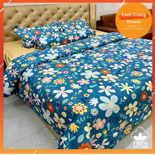 BỘ CHĂN GA VỎ GỐI ĐỆM 100% Cotton cao cấp siêu mềm mịn TL03