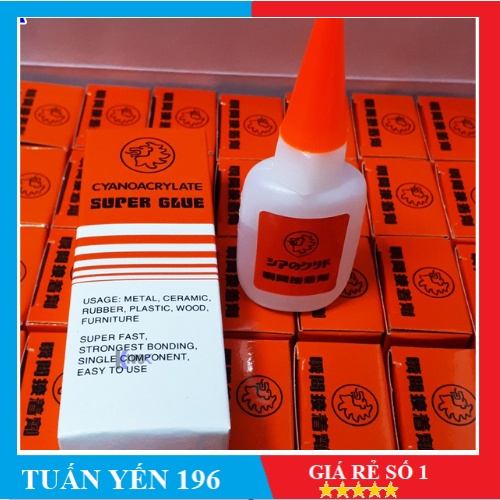 Keo Dán 502 Cyanoacrylate không tạo khói ( Tên dân dụng: Keo Dán Mica , Keo Dính Sư Tử Cam )