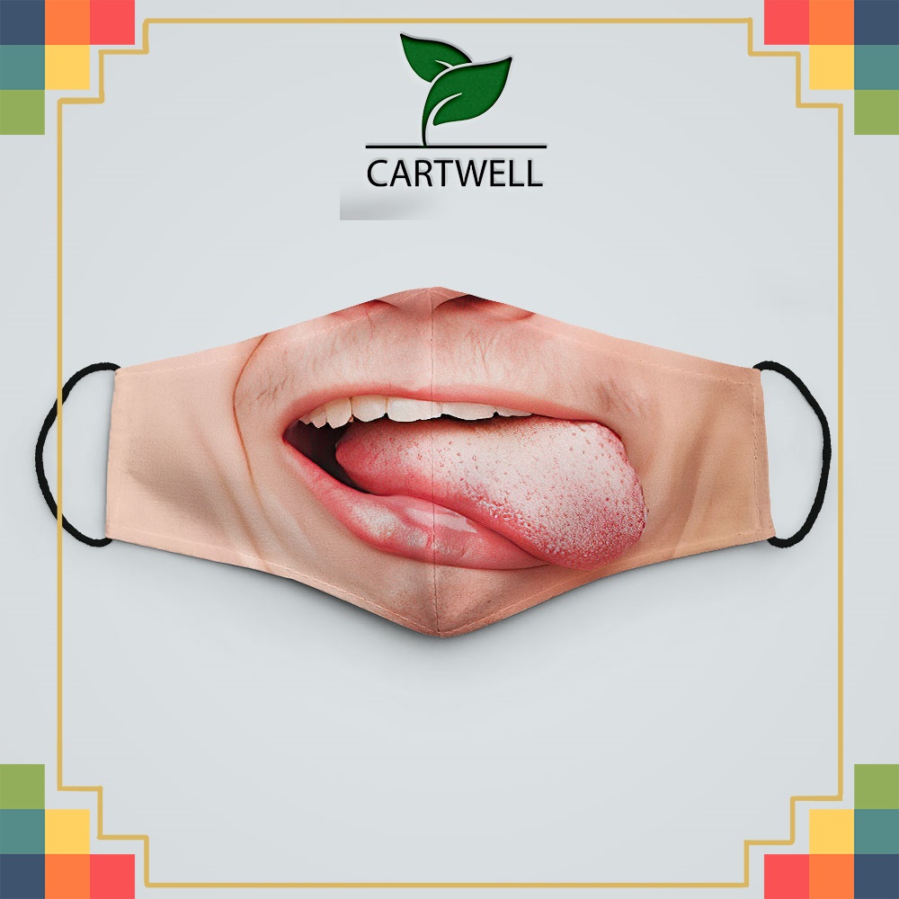 khẩu trang vải eco mask Mặt Người_1549 CARTWELL vải poly cotton 100%, ngăn bụi, kháng khuẩn, bảo vệ toàn diện