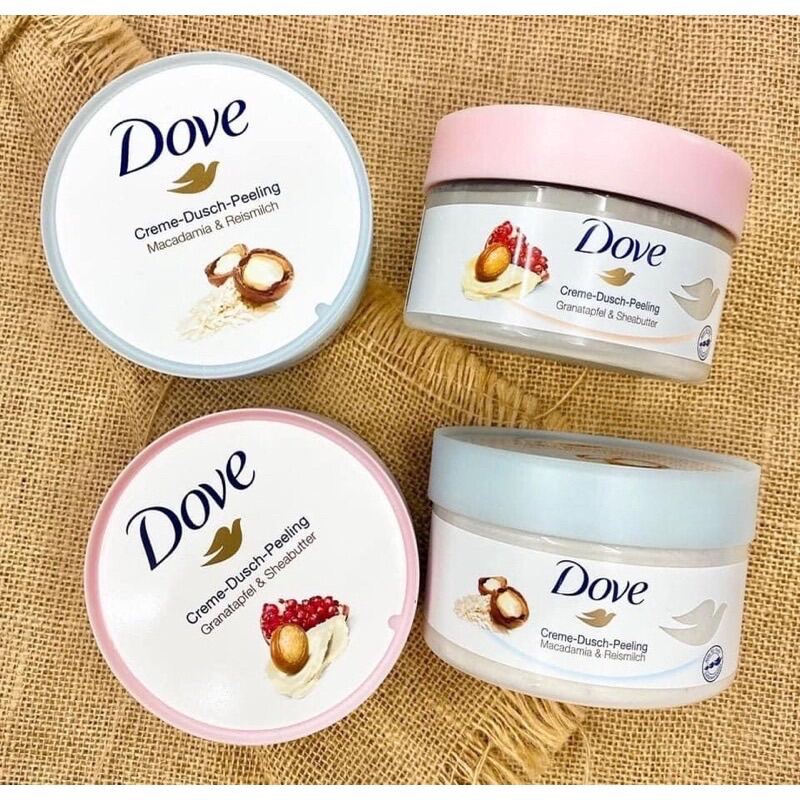 Tẩy da chết body/Kem tẩy tế bào chết DOVE Exfoliating Body Scrub Creme-Dusch-Peeling 225ml bản Đức