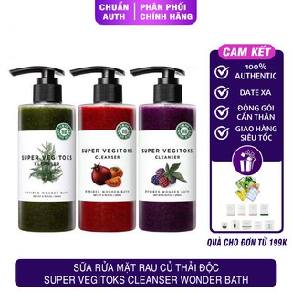 Sữa Rửa Mặt Rau Củ Thải Độc Super Vegitoks Cleanser Wonder Bath Full Size 300 ml