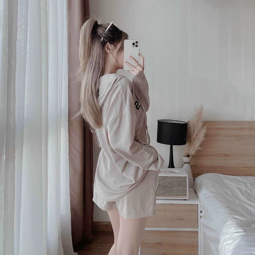 Set bộ đồ nữ MINH PHÚC, sét đi chơi thun tay dài phối quần đùi ống rộng phong cách thể thao cá tính hiện đại