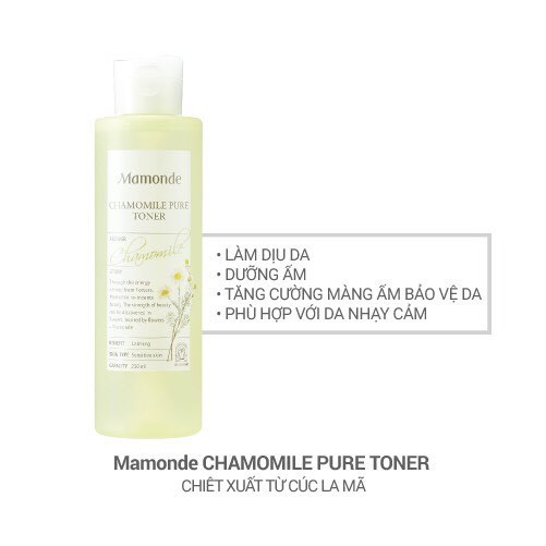 Nước cân bằng làm sạch và cung cấp độ âm Mamonde Toner 250ml