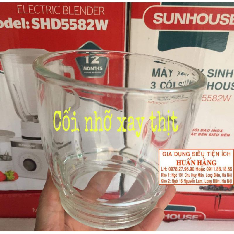 (LINH KIỆN CHÍNH HÃNG) LY THỦY TINH, CỐI THỦY TINH MÁY XAY SINH TỐ SUNHOUSE SH558 SHD5580 SHD5582 SHD5582W