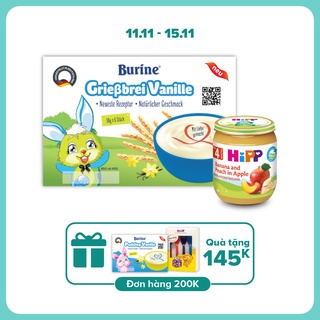 Combo Cháo Sữa BURINE Vani Và Trái Cây Chuối, Đào, Táo Ăn Dặm HiPP Nhập Khẩu Chính Hãng Đức Cho Trẻ Biếng Ăn CSVANI_4283