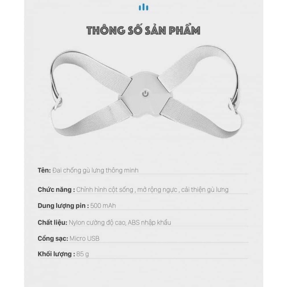 Đai Chống Gù Lưng Báo Rung Khi Sai Tư Thế Sửa Tư Thế Ngồi Đứng (Giúp Giảm Cong Vẹo Cột Sống, Lưng Tôm)
