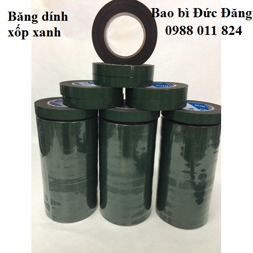 1 cây băng dính xốp xanh 2 mặt siêu dính (bản 2cm và 5cm x chiều dài 4.5m)