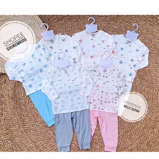 Bộ avaler cài vai chất sợi tre và bạc hà chính hãng cho bé