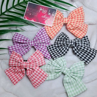 [HÀNG LOẠI 1] Kẹp nơ, kẹp tóc nơ caro hot trend cho nữ xinh xắn lung linh chất liệu cao cấp bền đẹp